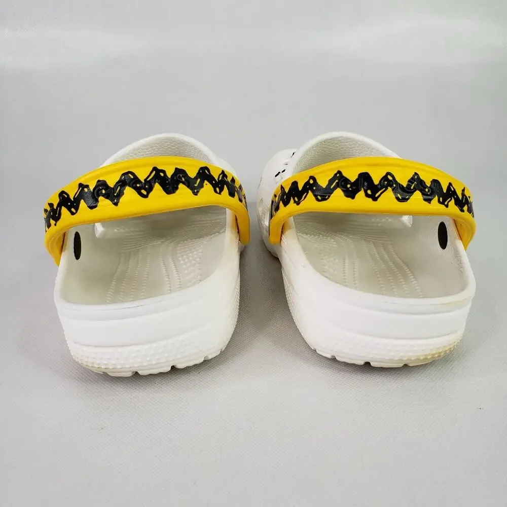 Crocs Unisex Classic Peanuts Charm Clog Charlie Brown Womens 9 White Snoopy